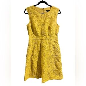 J. Crew Yellow Eyelet Sleeveless Mini Dress Size 8